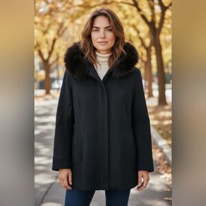 Forecaster Platinum Fox Black Wool Blend Jacket